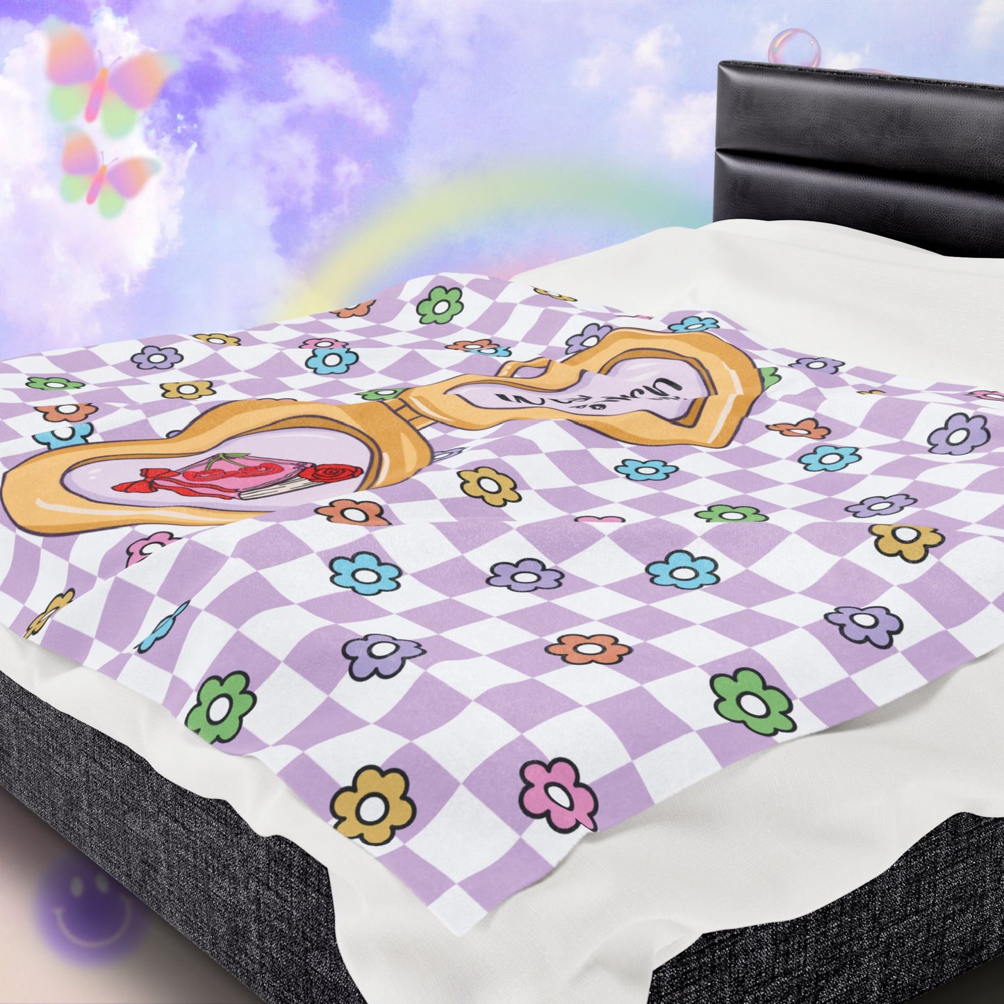 Purple Western Girlie Velveteen Plush Blanket