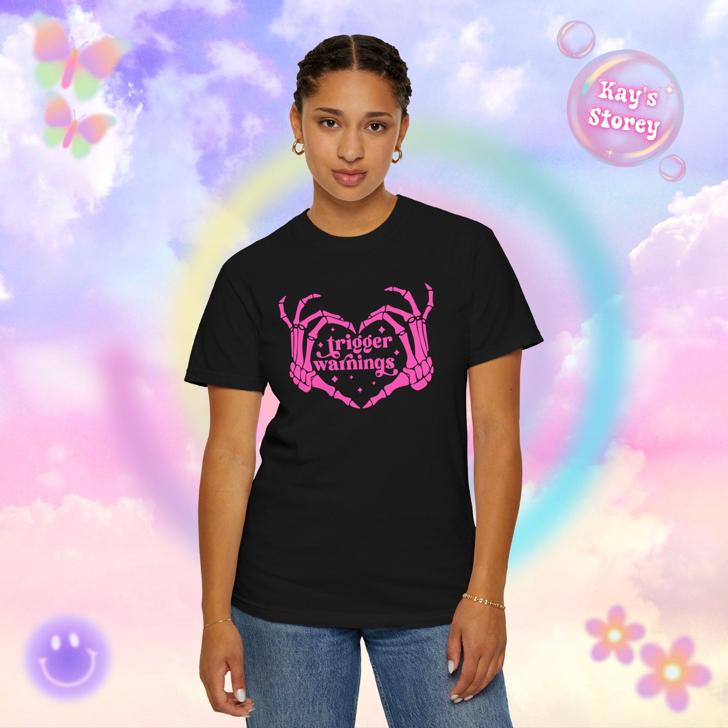 Pink Trigger Warnings Comfort Colors T-Shirt