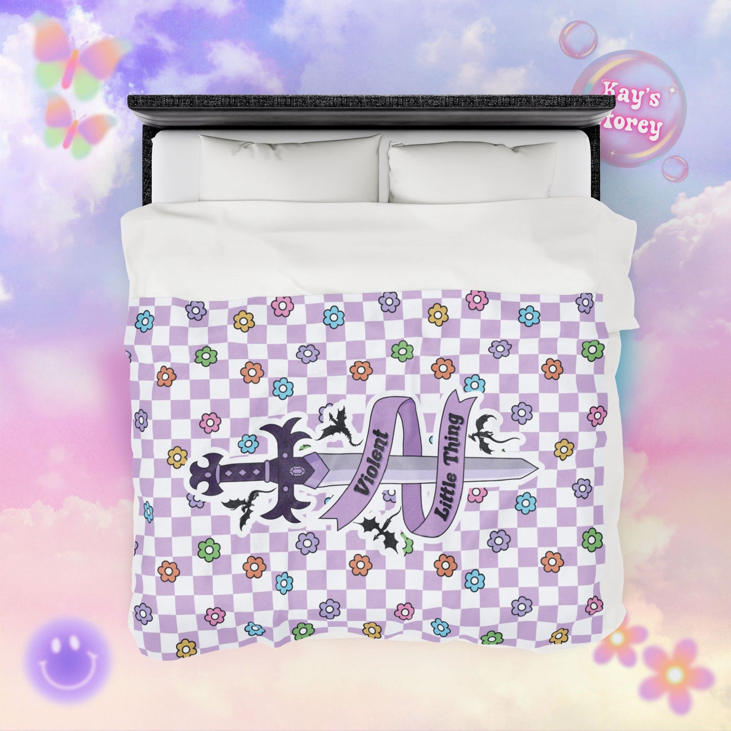Purple Violent Little Thing Velveteen Plush Blanket