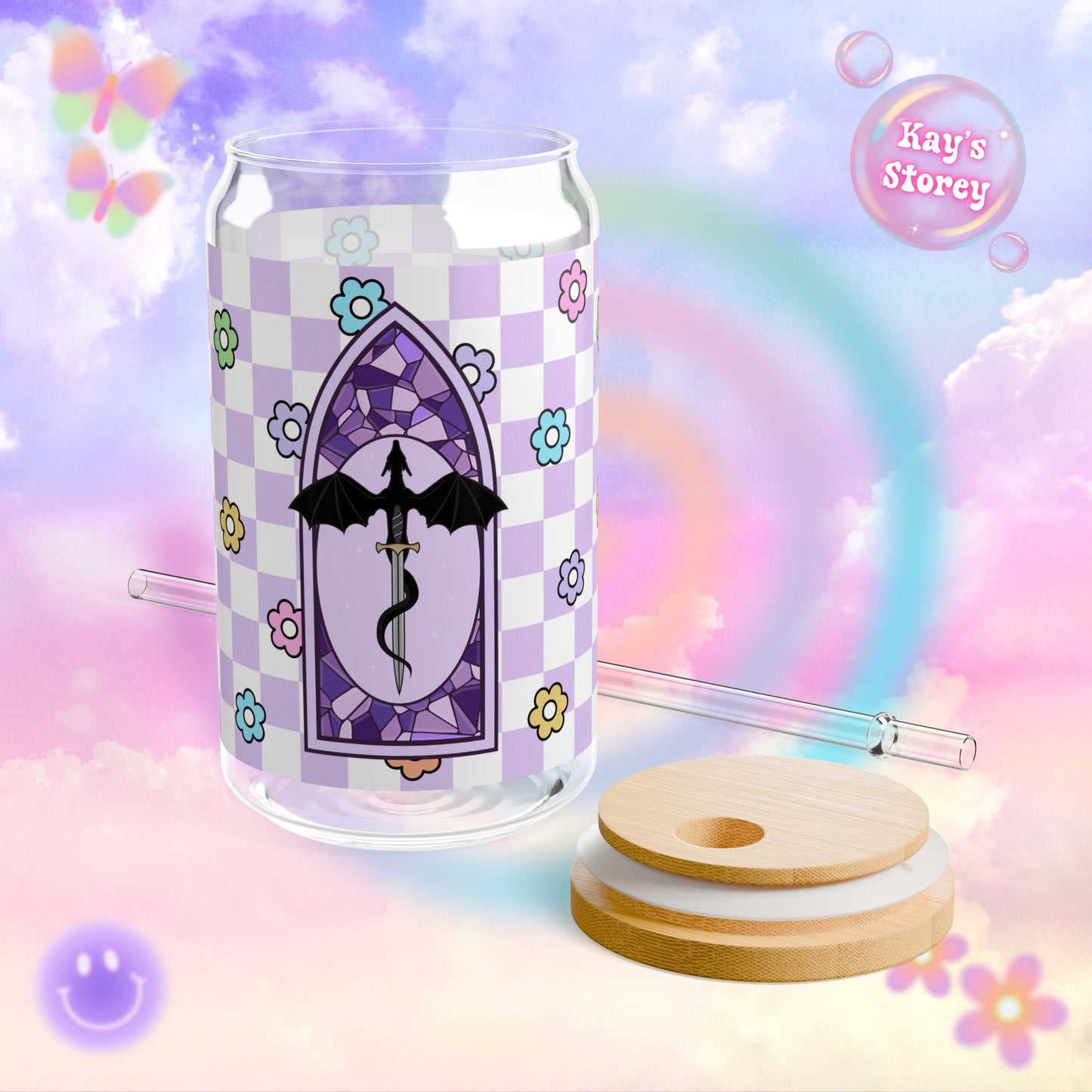 Purple Romantasy Sipper Glass, 16oz