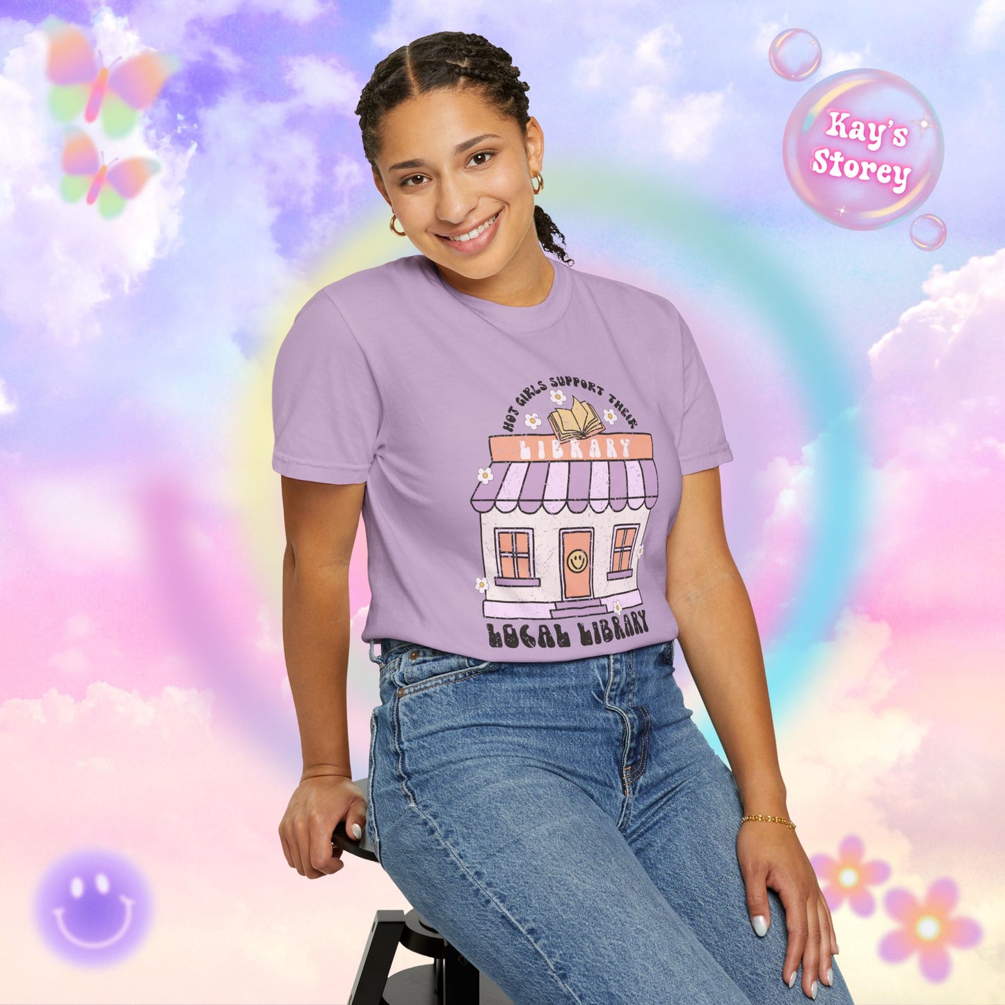 Hot Girls Support Their Local Library Comfort Colors T-Shirt