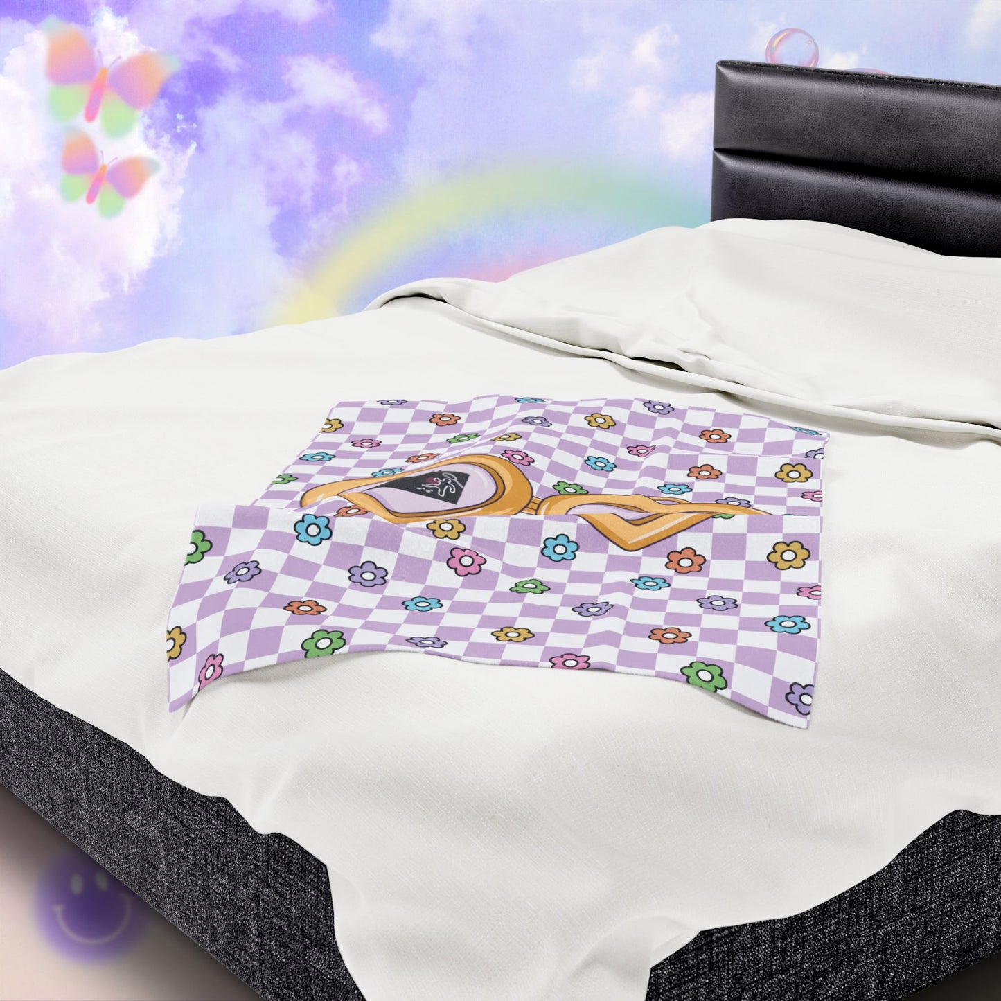 Purple Mystery Girlie Velveteen Plush Blanket