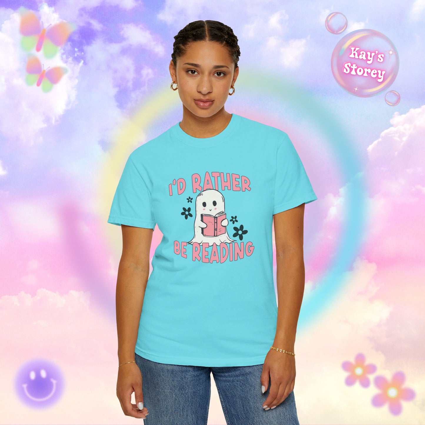 Ghostie I'd Rather Be Reading Comfort Colors T-Shirt