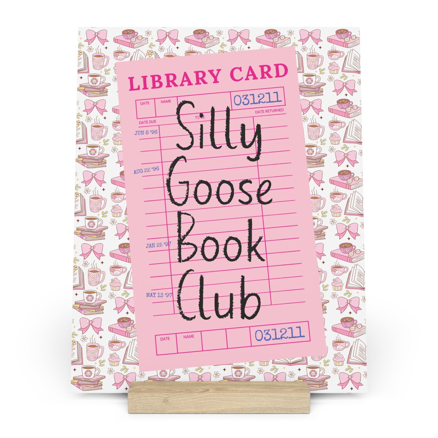 Silly Goose Book Club Bookshelf Decor with Stand