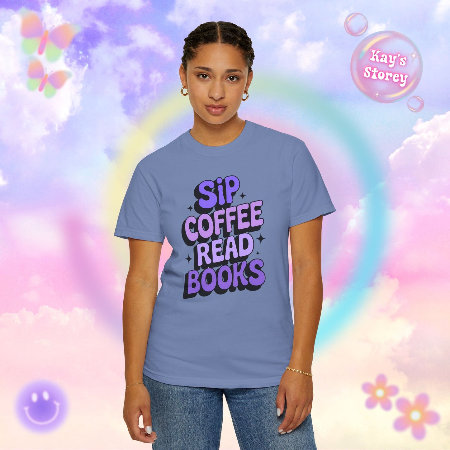 Sip Coffee Read Books Comfort Colors T-Shirt