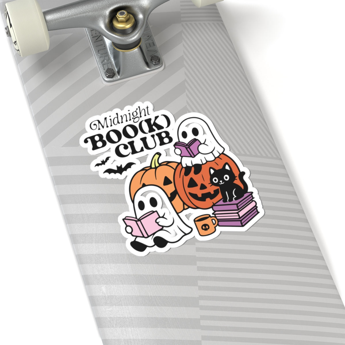 Midnight Boo(k) Club Sticker - Kiss-Cut Stickers, Halloween Sticker, Cute Ghost Design, Spooky Sticker, Decorative Sticker for Journals