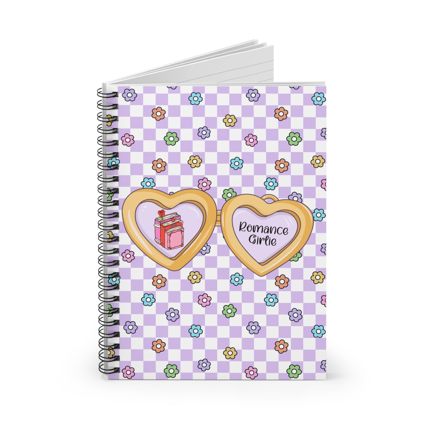 Purple Romance Girlie Spiral Notebook - Ruled Line
