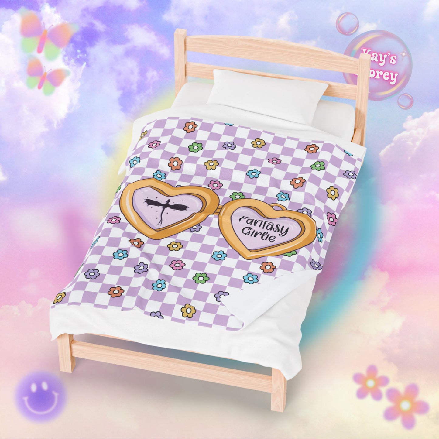 Purple Fantasy Girlie Velveteen Plush Blanket