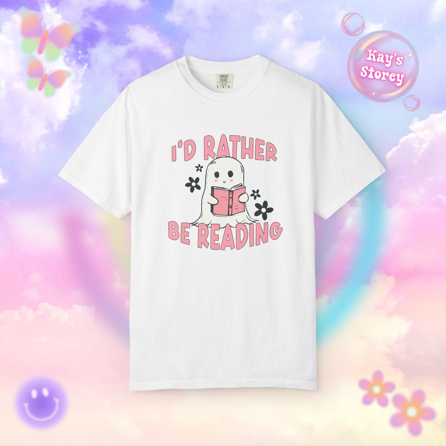 Ghostie I'd Rather Be Reading Comfort Colors T-Shirt