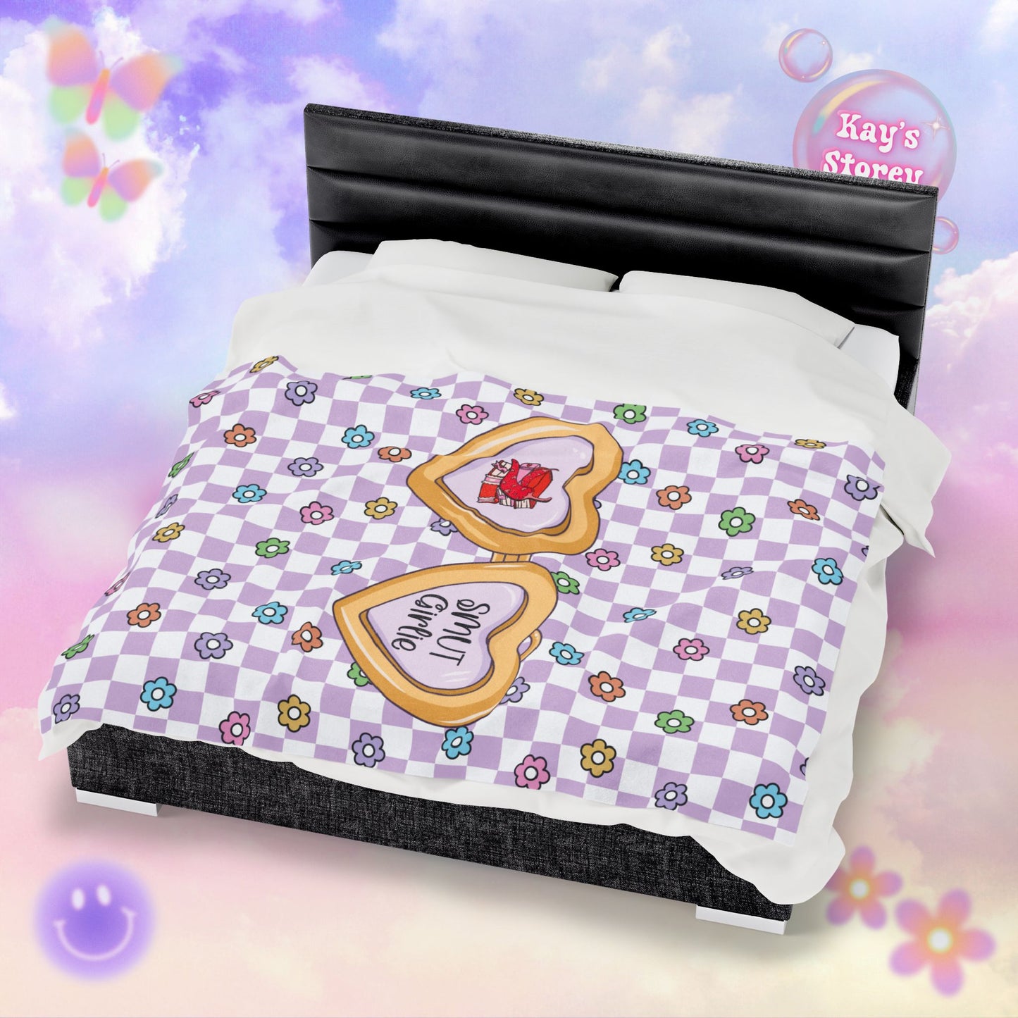 Purple Smut Girlie Velveteen Plush Blanket