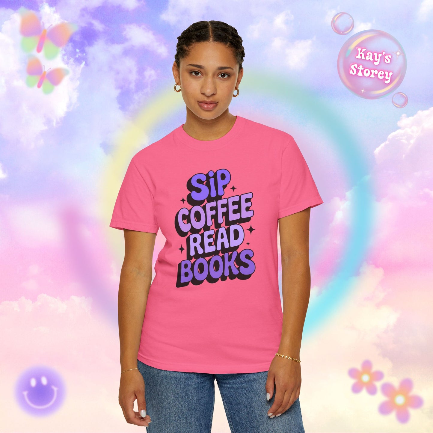 Sip Coffee Read Books Comfort Colors T-Shirt