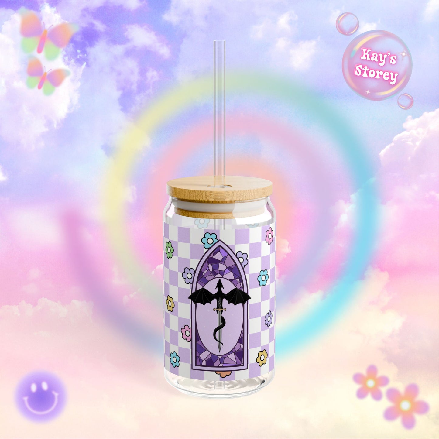 Purple Romantasy Sipper Glass, 16oz