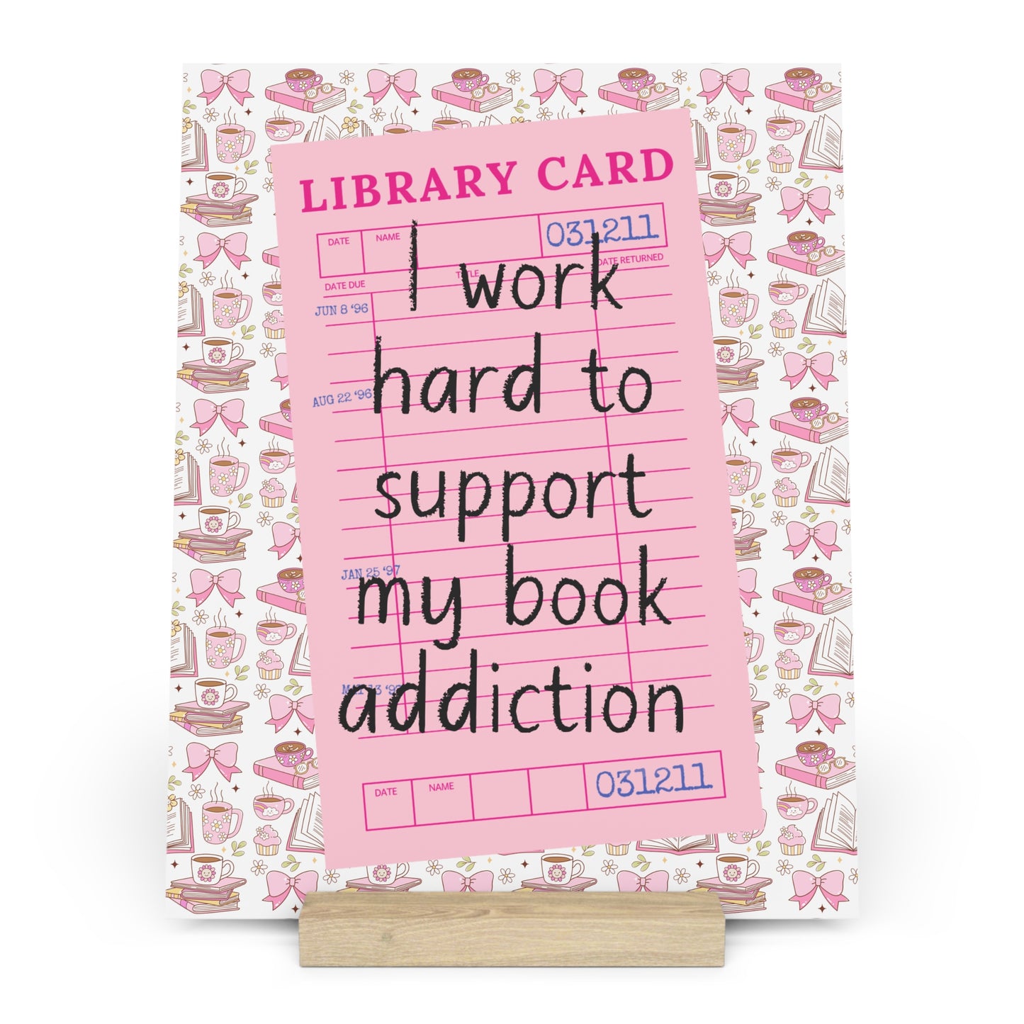 Book Addiction Bookshelf Decor with Stand
