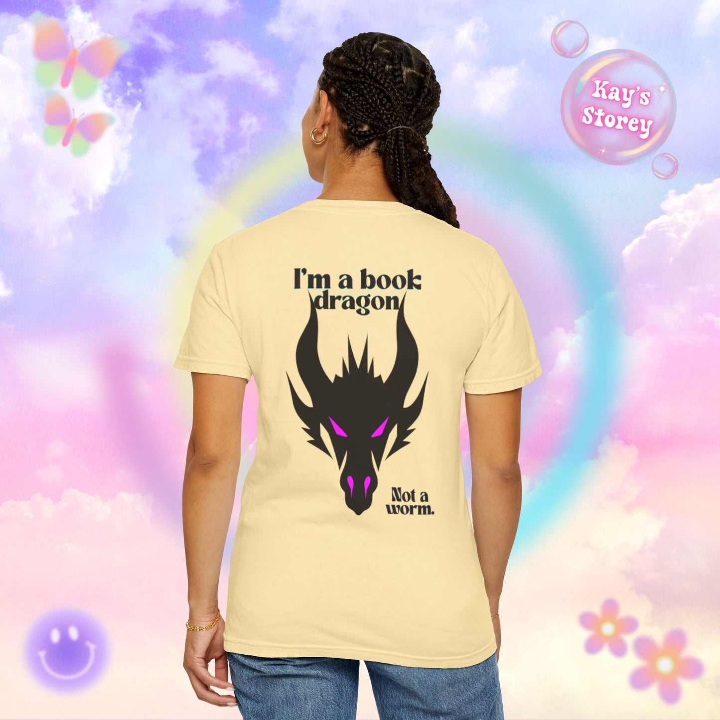 Book Dragon Pink Comfort Colors T-Shirt