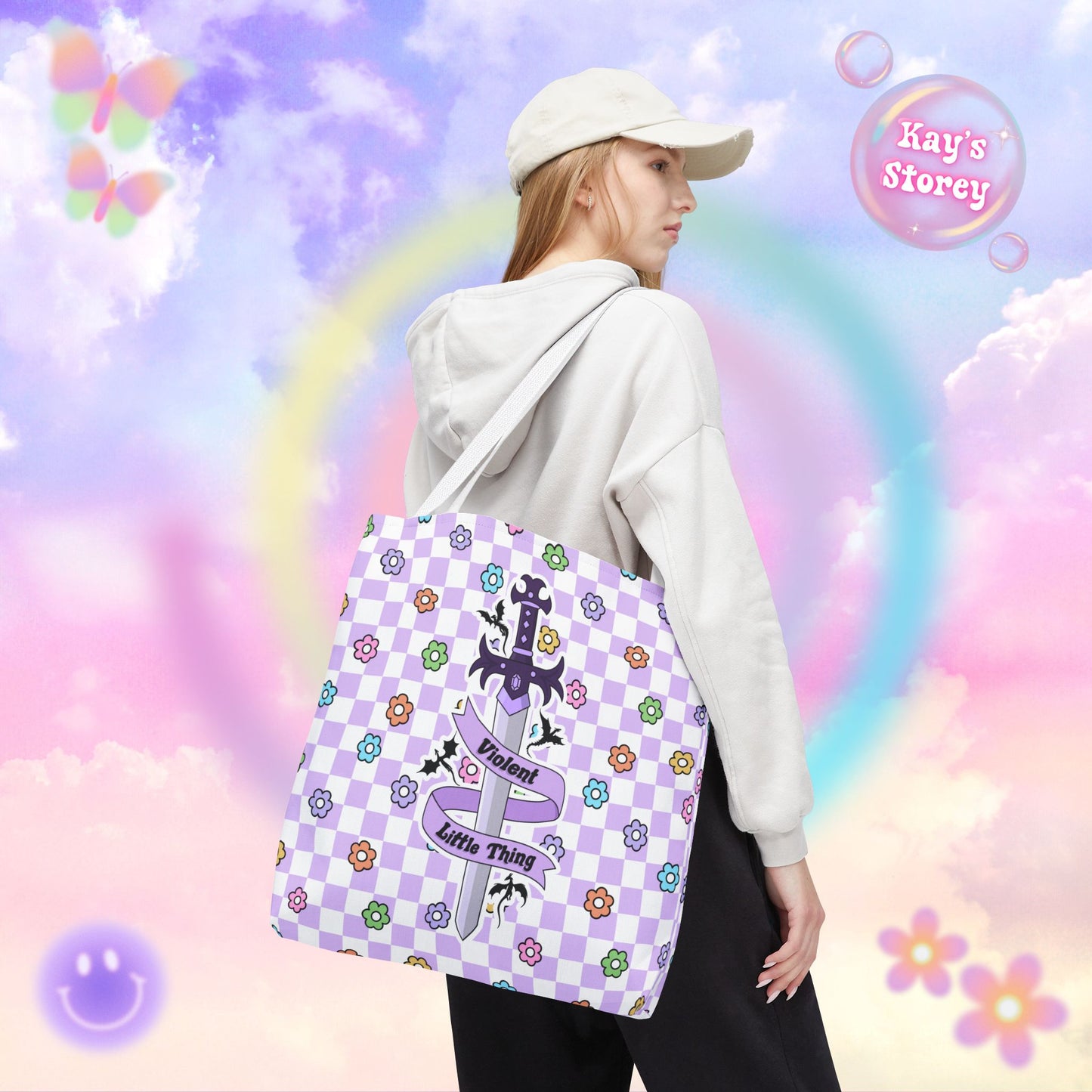 Purple Violent Little Thing Tote Bag