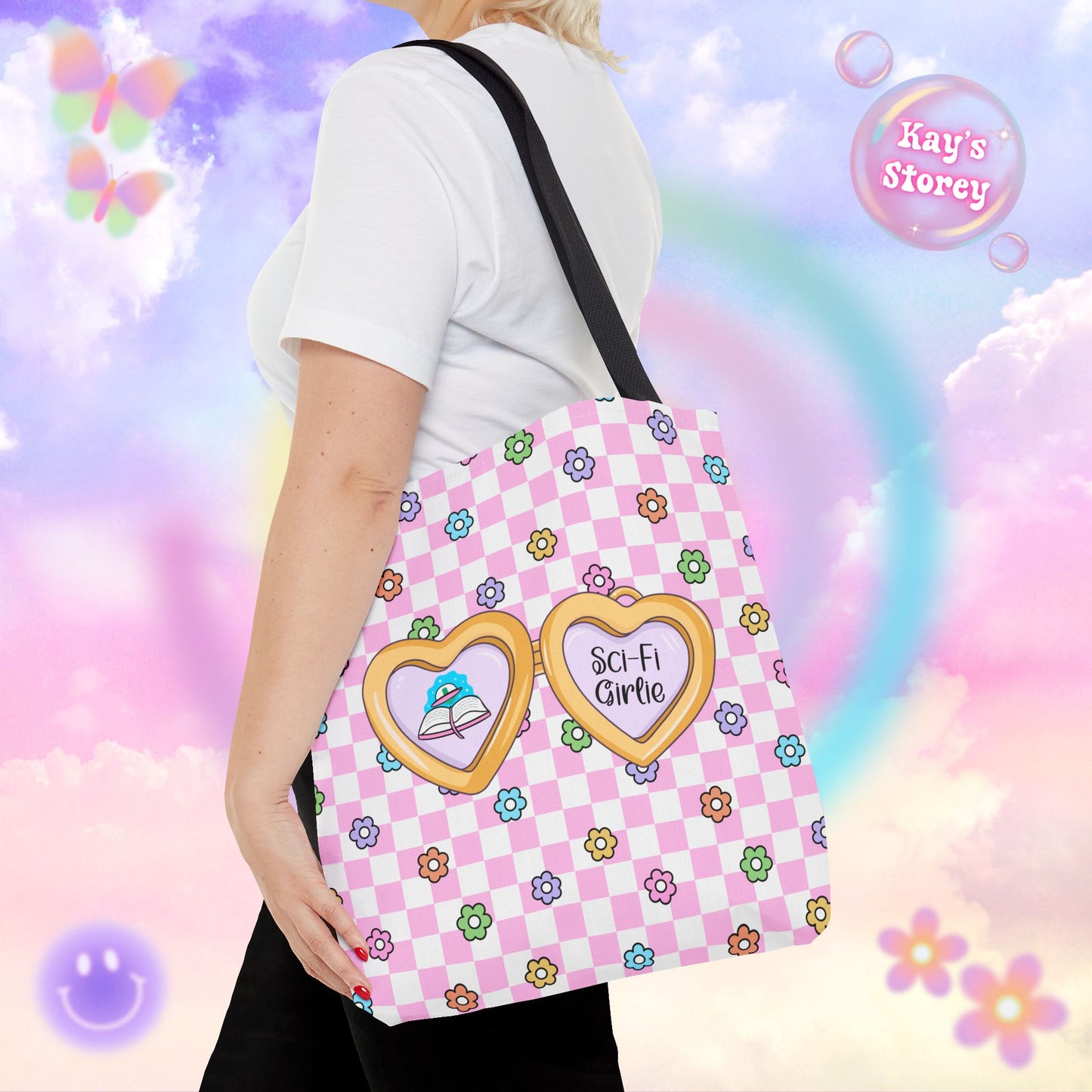 Pink Sci-Fi Girlie Tote Bag