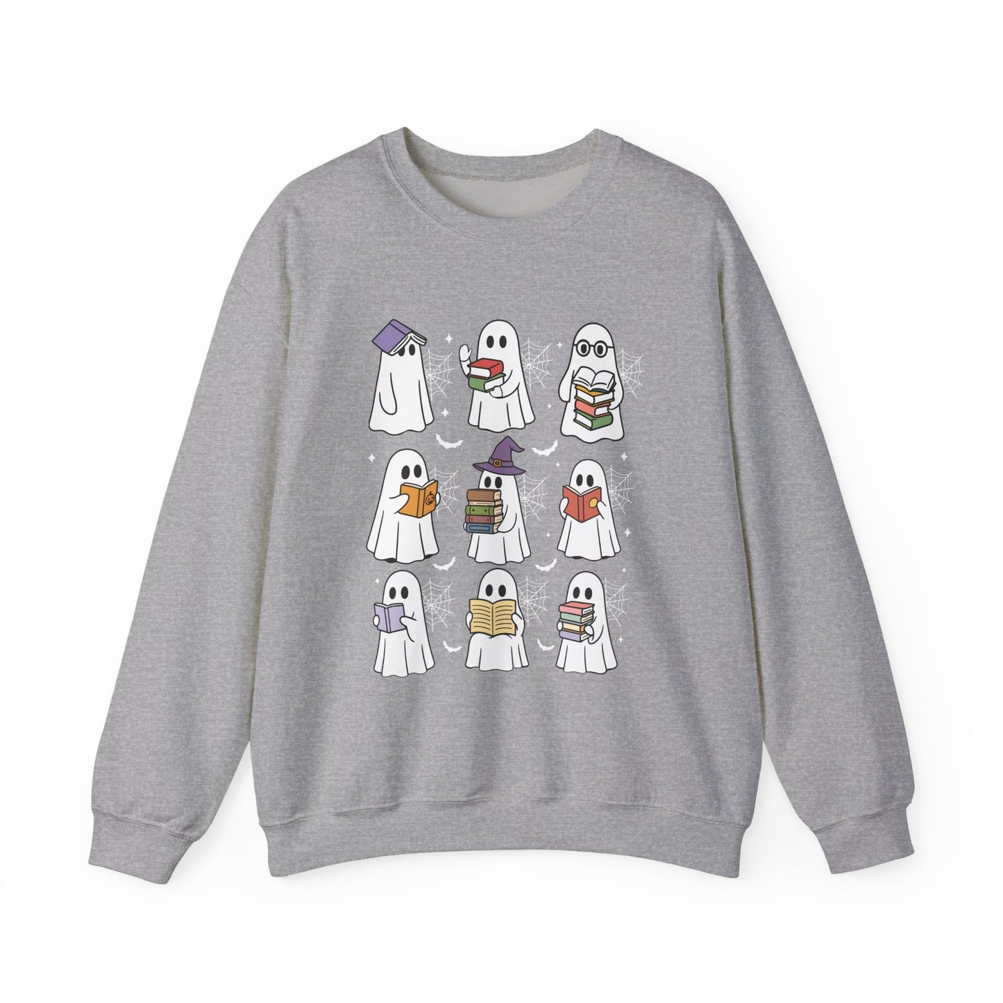 Reading Ghosts Sweatshirt, Long Sleeve Shirt for Spooky Season Bookish Gift,  Halloween Reading Apparel