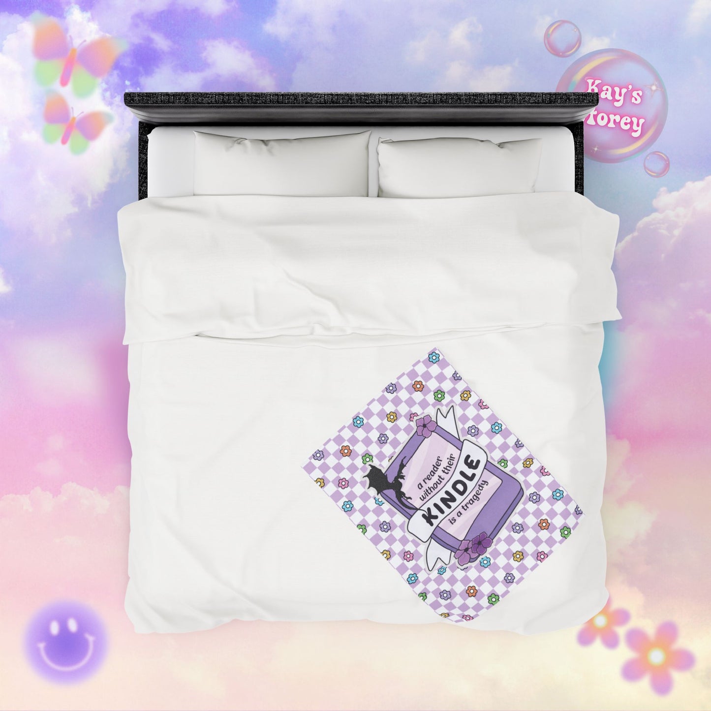 Purple Reader Without Their Kindle Velveteen Plush Blanket