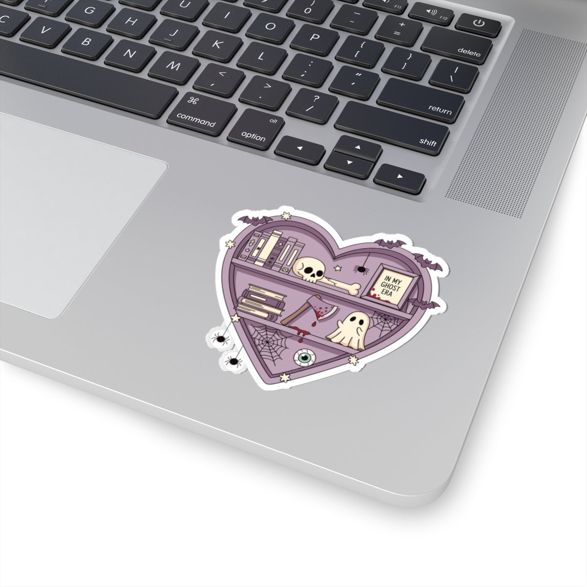 Ghostly Reading Kiss-Cut Sticker, Book Lover Sticker, Cute Sticker Set, Spooky Decals, Halloween Stickers, Vinyl Kindle Stickers