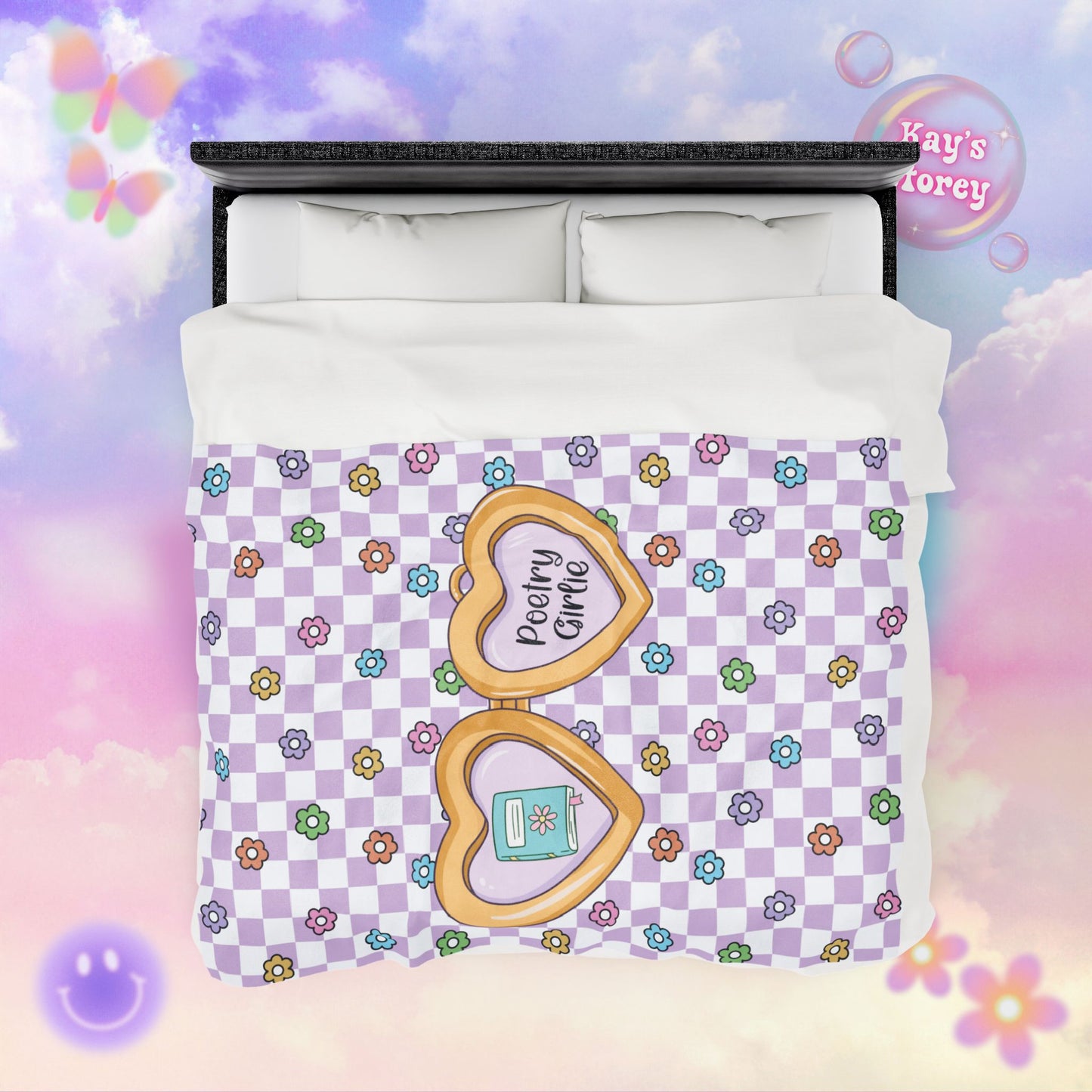 Purple Poetry Girlie Velveteen Plush Blanket