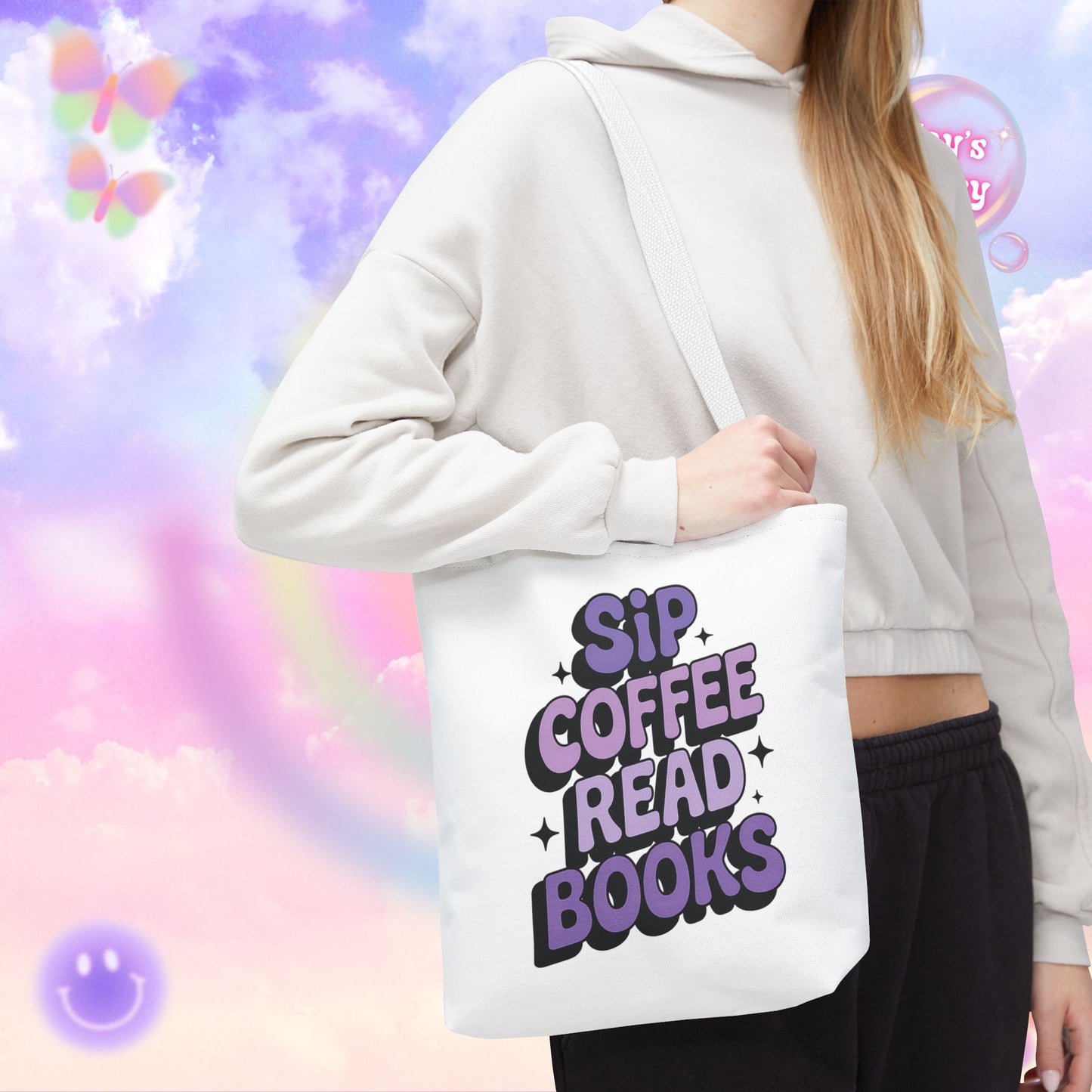 Sip Coffee Read Books Tote Bag