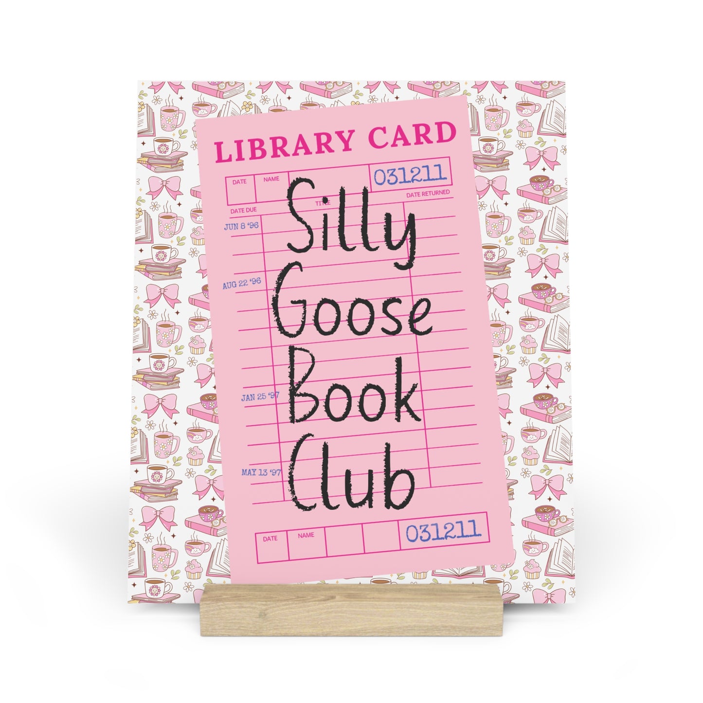 Silly Goose Book Club Bookshelf Decor with Stand