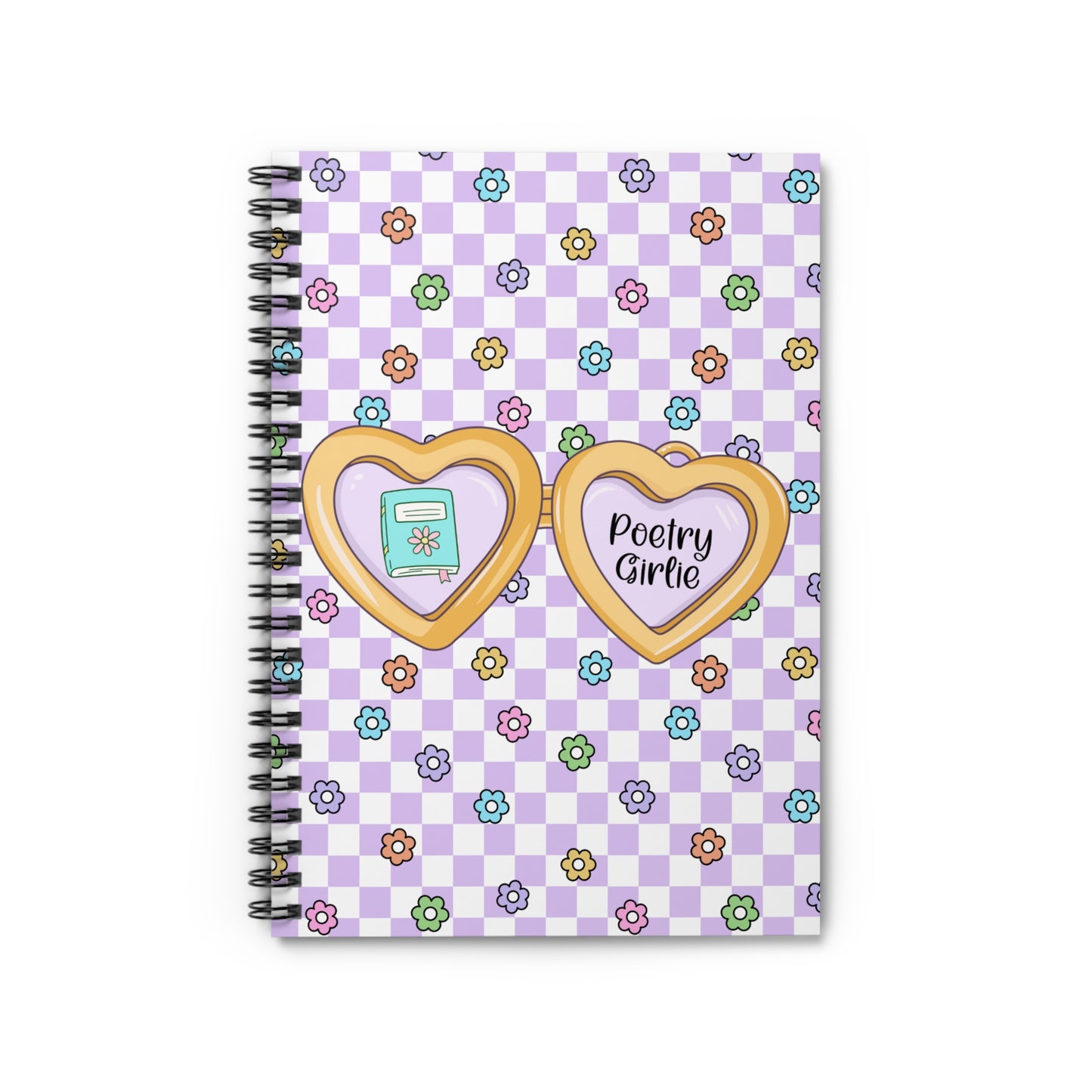 Purple Poetry Girlie Spiral Notebook - Ruled Line