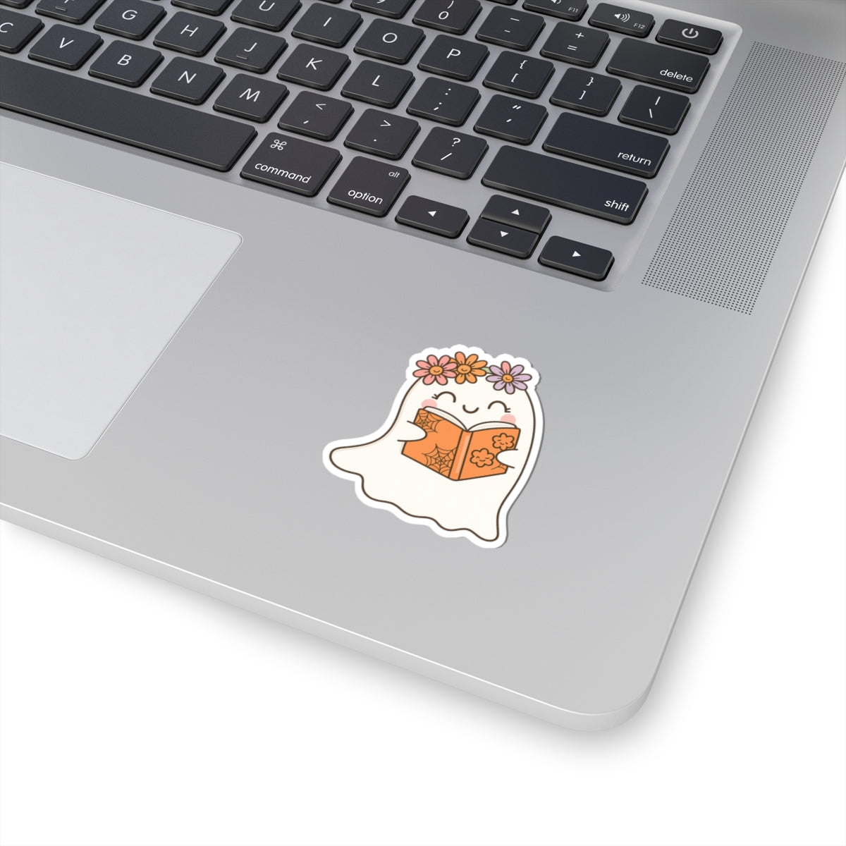 Ghostly Reading Kiss-Cut Sticker, Book Lover Sticker, Cute Sticker Set, Spooky Decals, Halloween Stickers, Vinyl Kindle Stickers