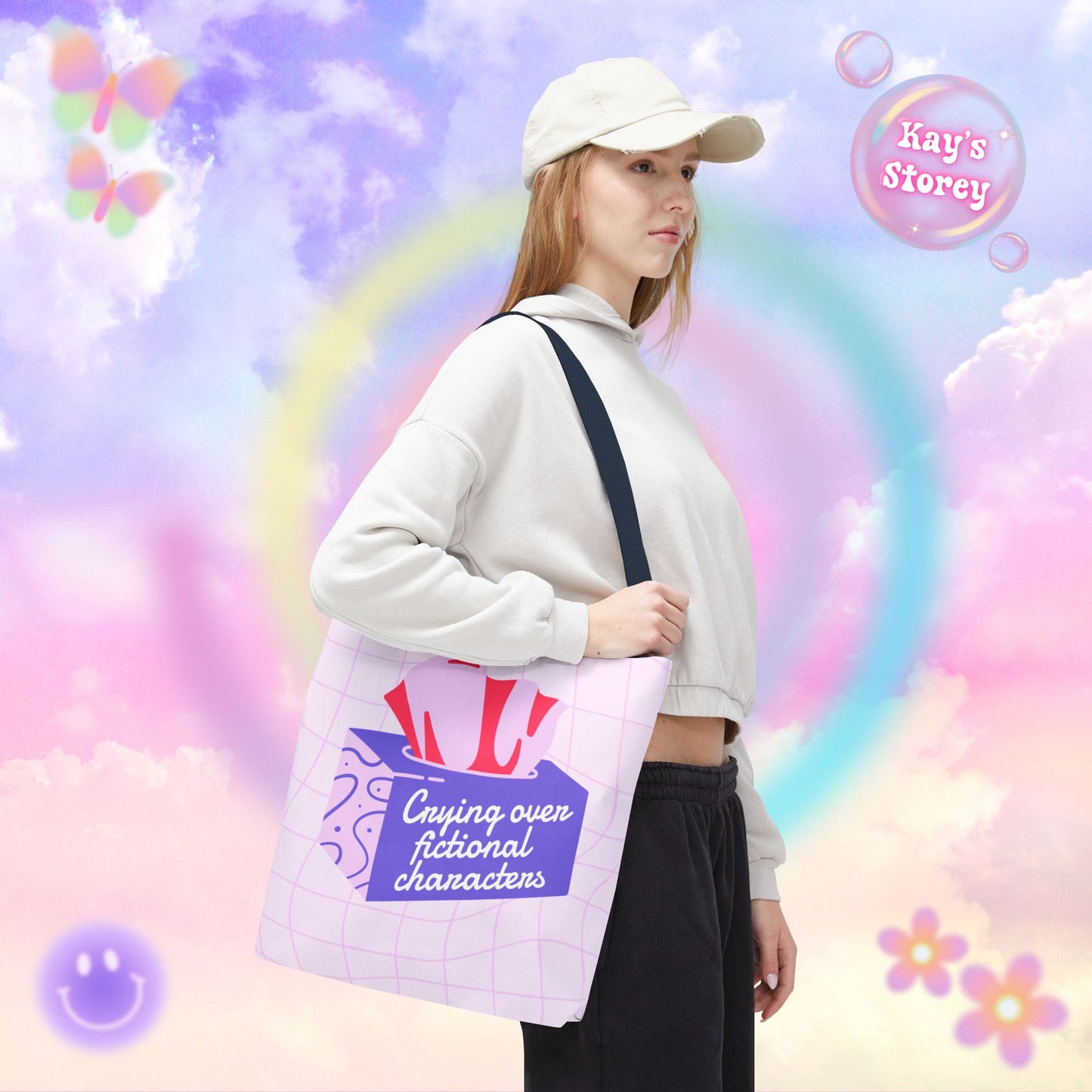 Crying over Fictional Characters Tote Bag