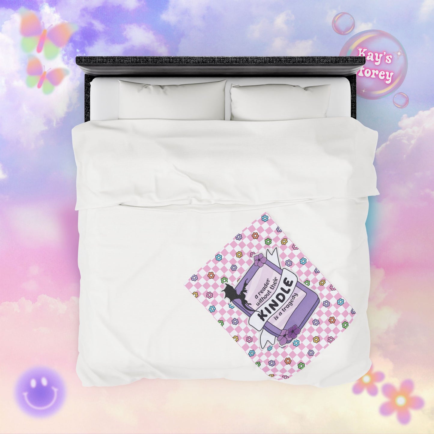 Pink Reader Without Their Kindle Velveteen Plush Blanket