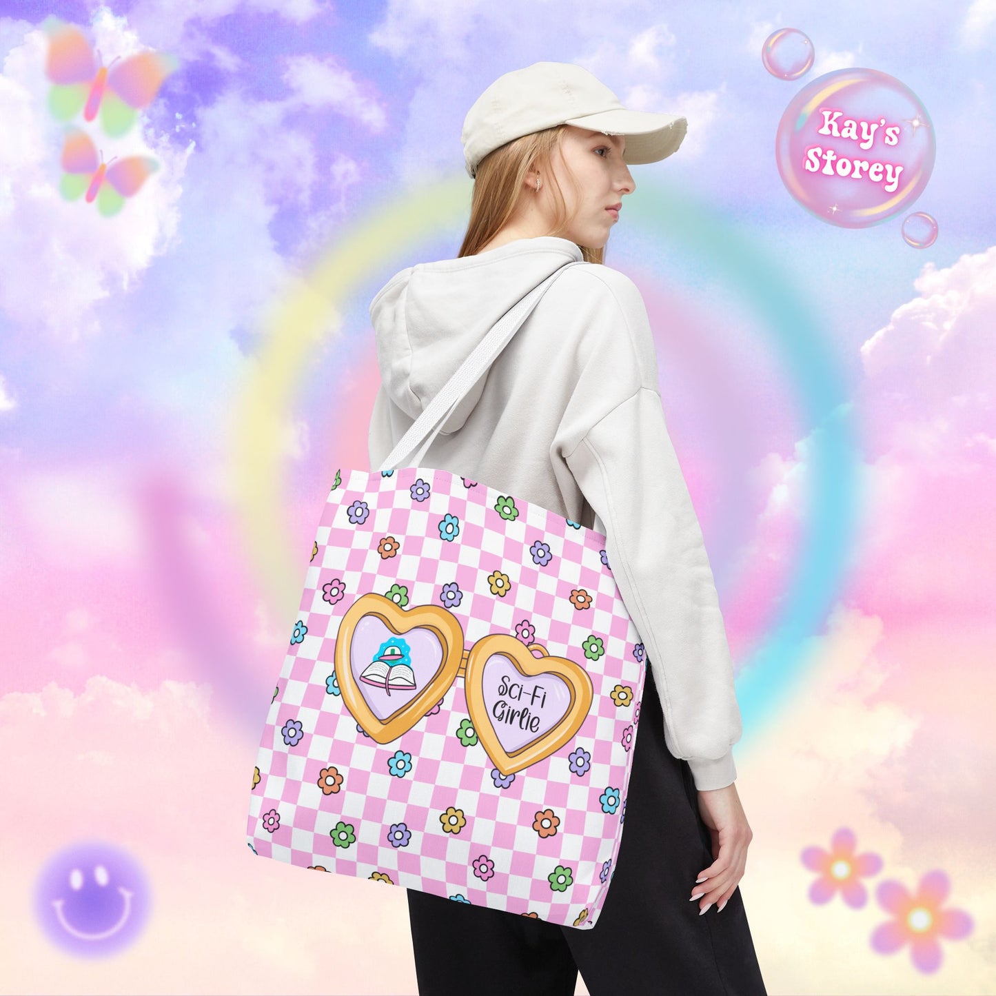 Pink Sci-Fi Girlie Tote Bag