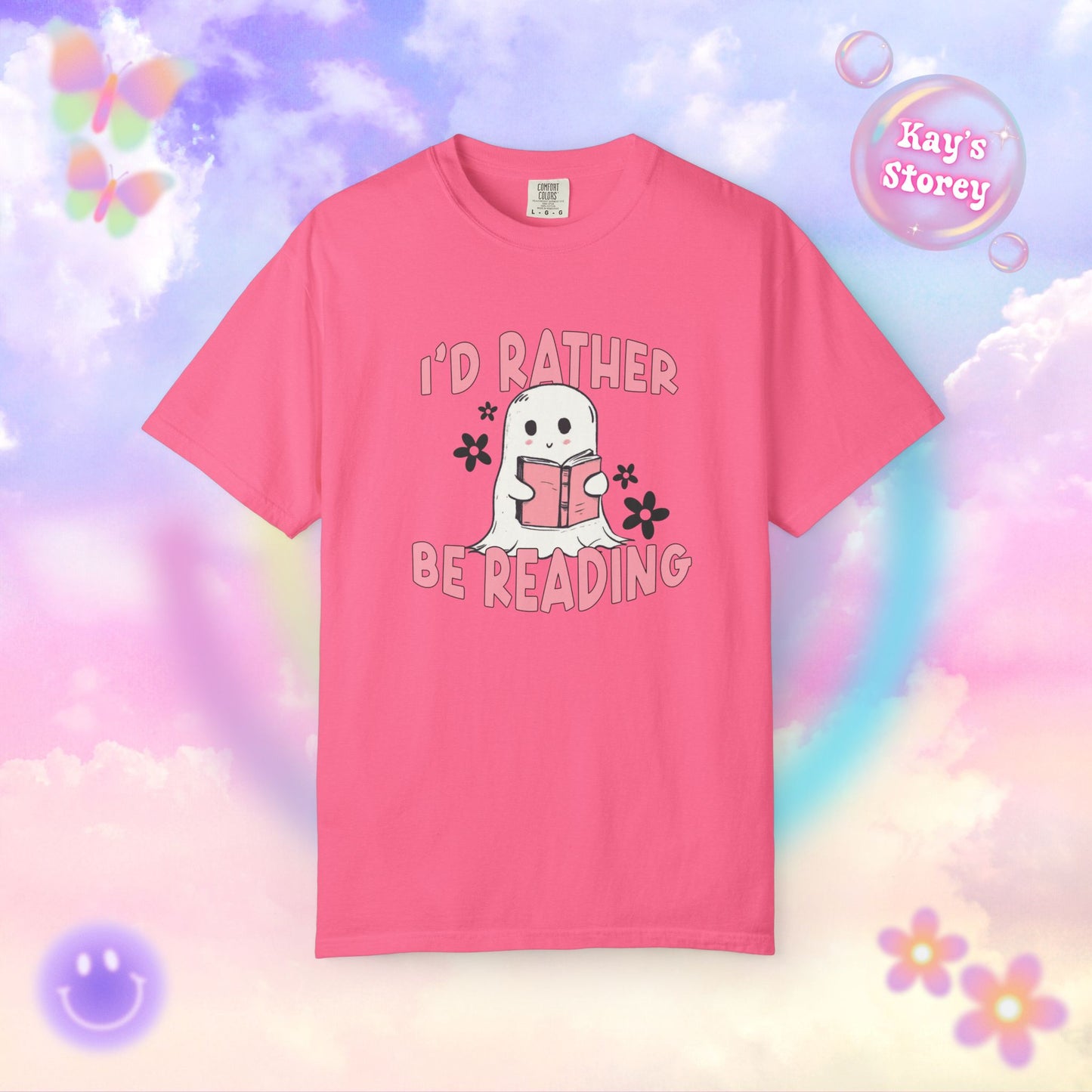 Ghostie I'd Rather Be Reading Comfort Colors T-Shirt