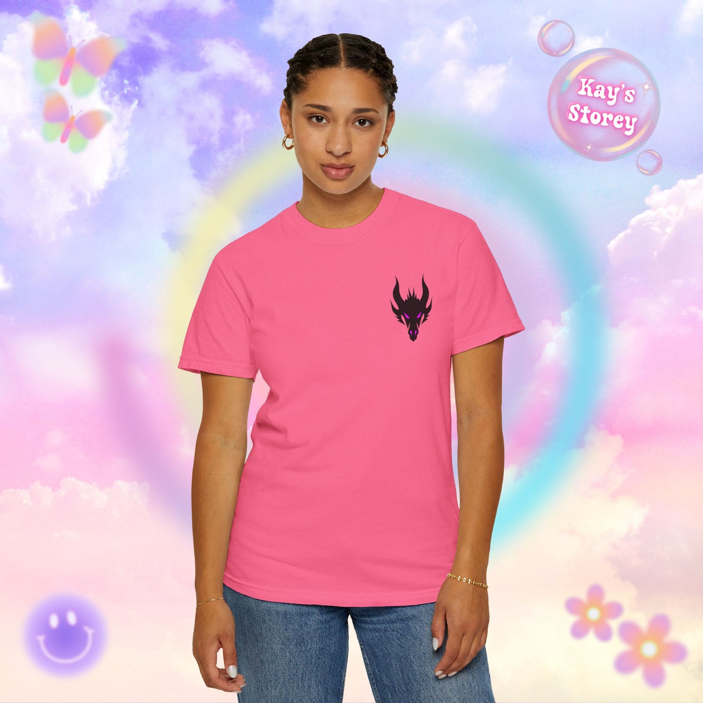 Book Dragon Pink Comfort Colors T-Shirt