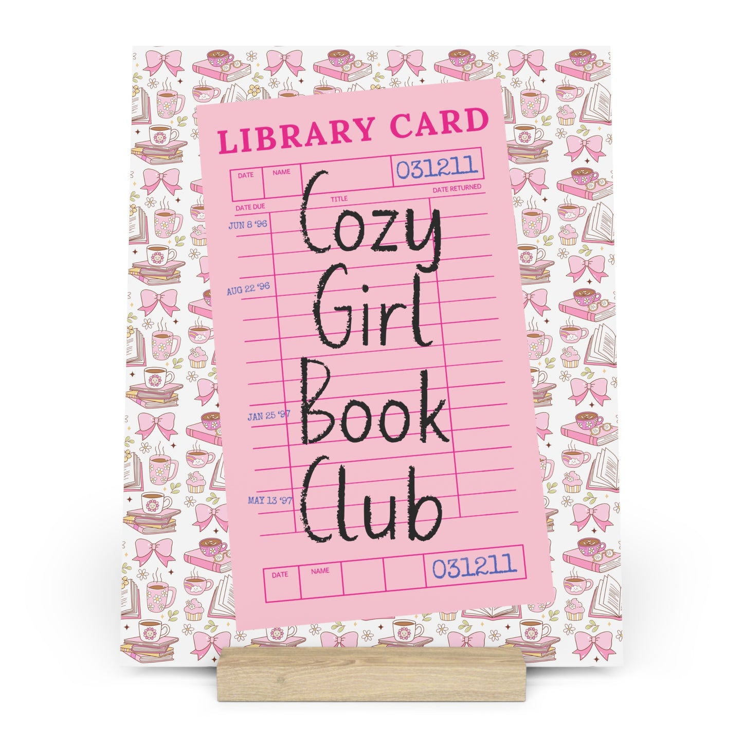 Cozy Girl Book Club Bookshelf Decor with Stand