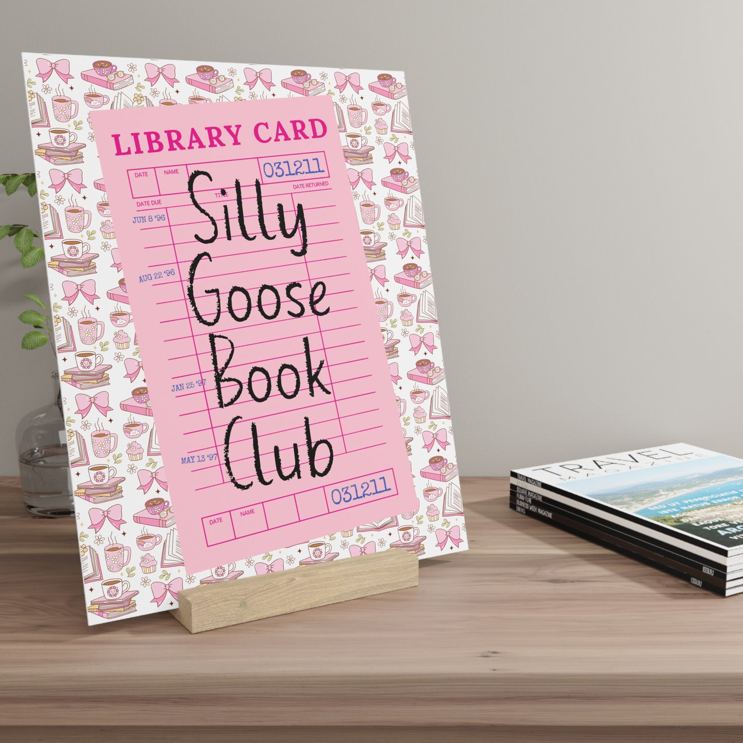 Silly Goose Book Club Bookshelf Decor with Stand