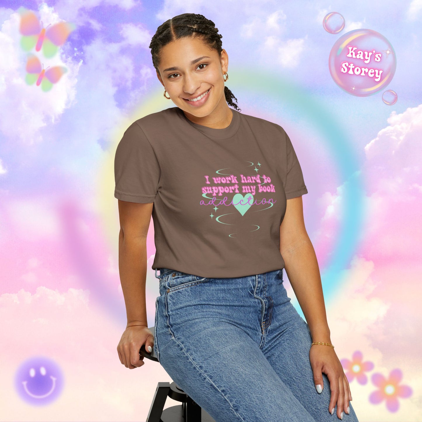 I Work Hard To Support My Book Addiction Comfort Colors T-Shirt