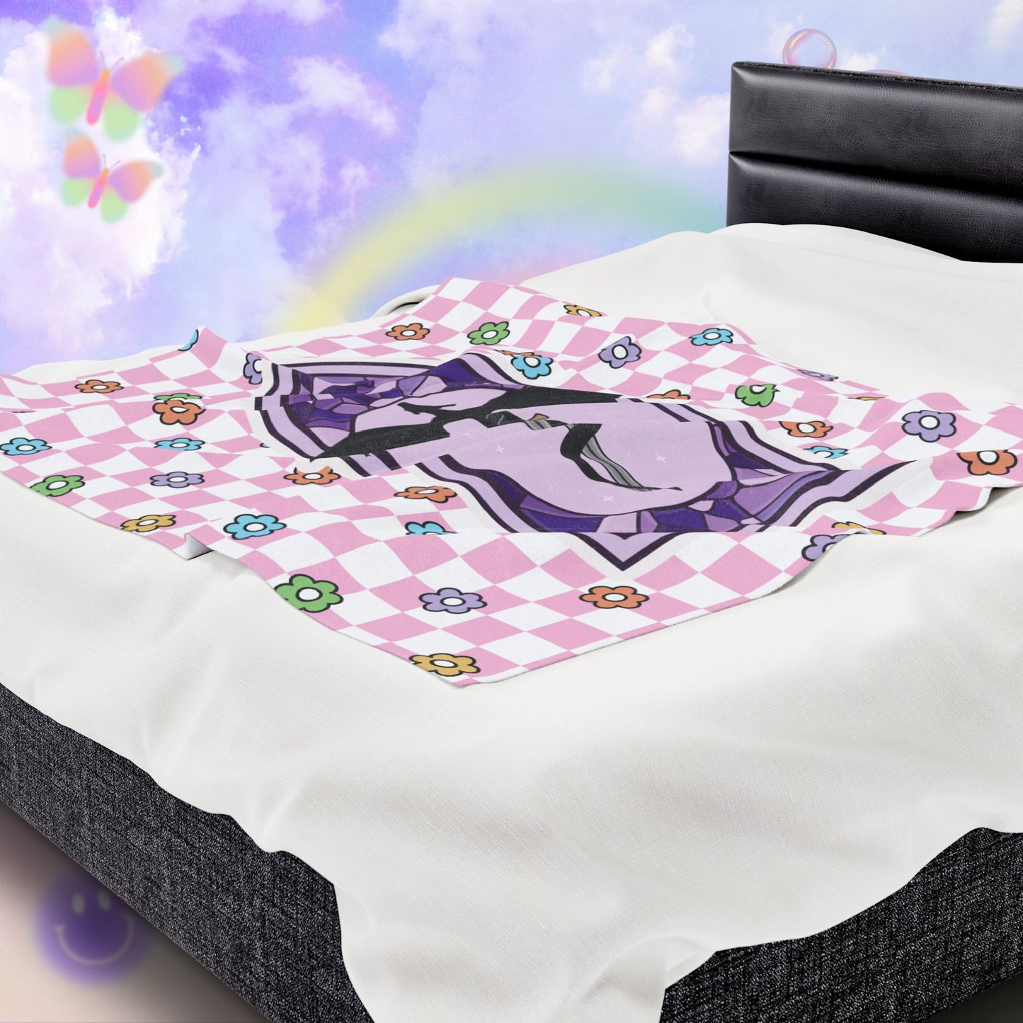 Pink Romantasy Velveteen Plush Blanket