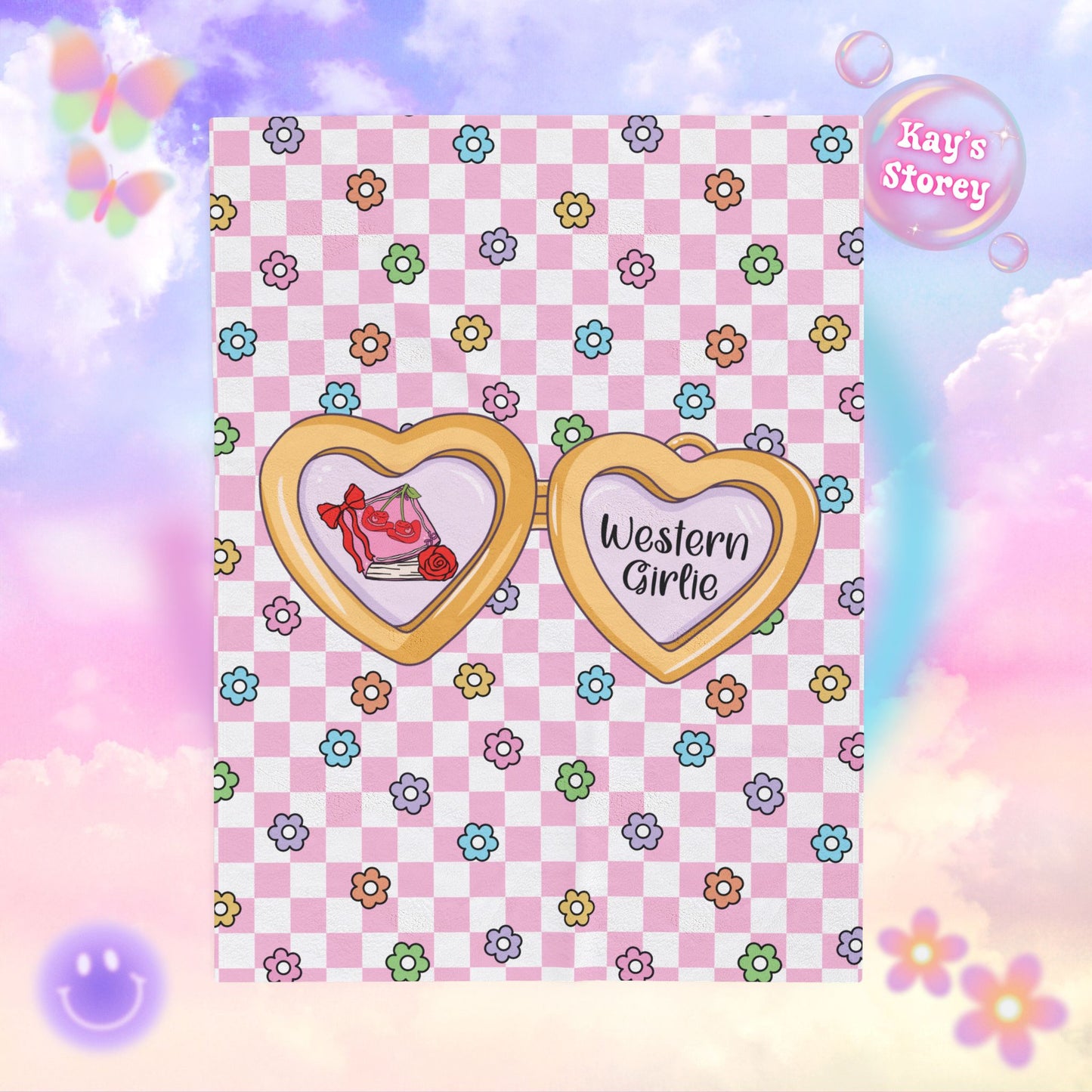 Pink Western Girlie Velveteen Plush Blanket