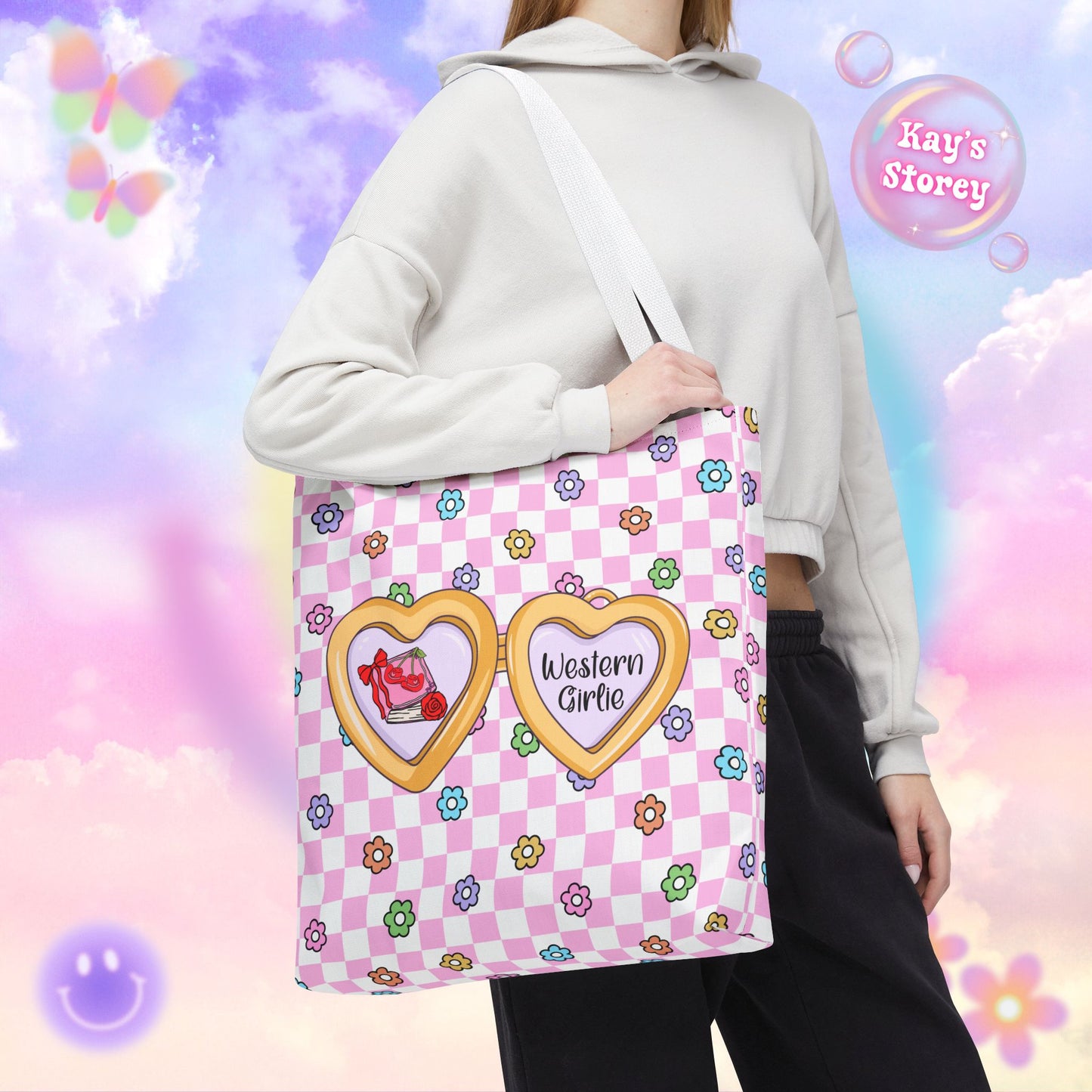 Pink Western Girlie Tote Bag