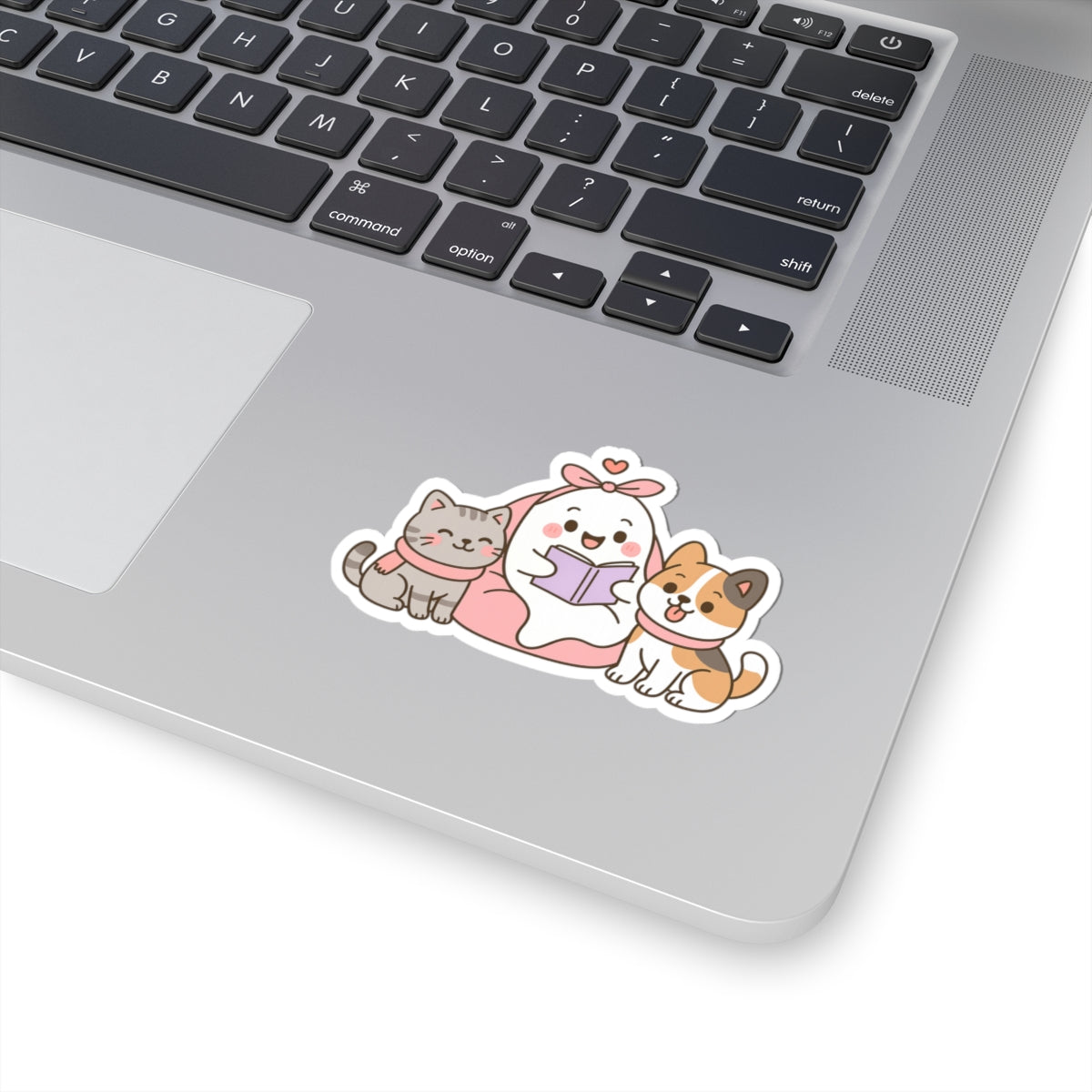 Ghostly Reading Kiss-Cut Sticker, Book Lover Sticker, Cute Sticker Set, Spooky Decals, Halloween Stickers, Vinyl Kindle Stickers