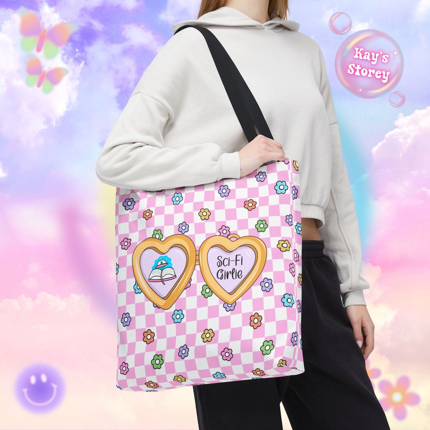 Pink Sci-Fi Girlie Tote Bag