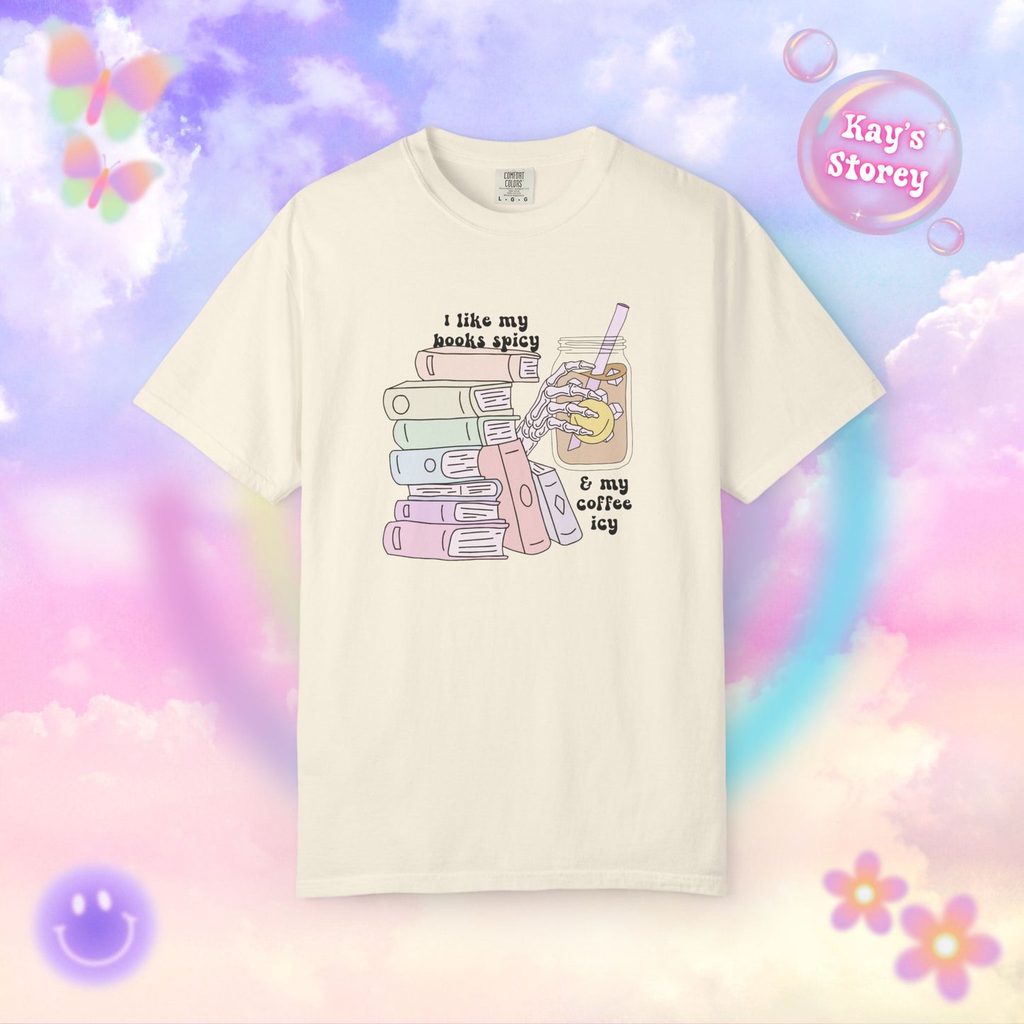 Books Spicy, Coffee Icy Comfort Colors T-Shirt