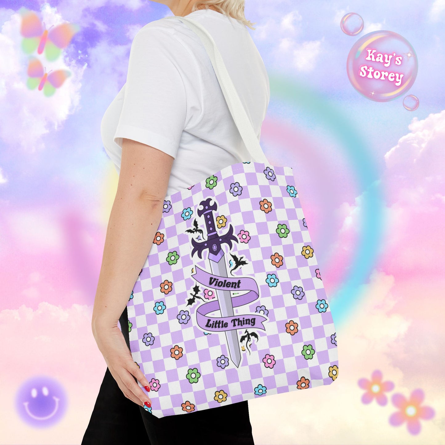 Purple Violent Little Thing Tote Bag