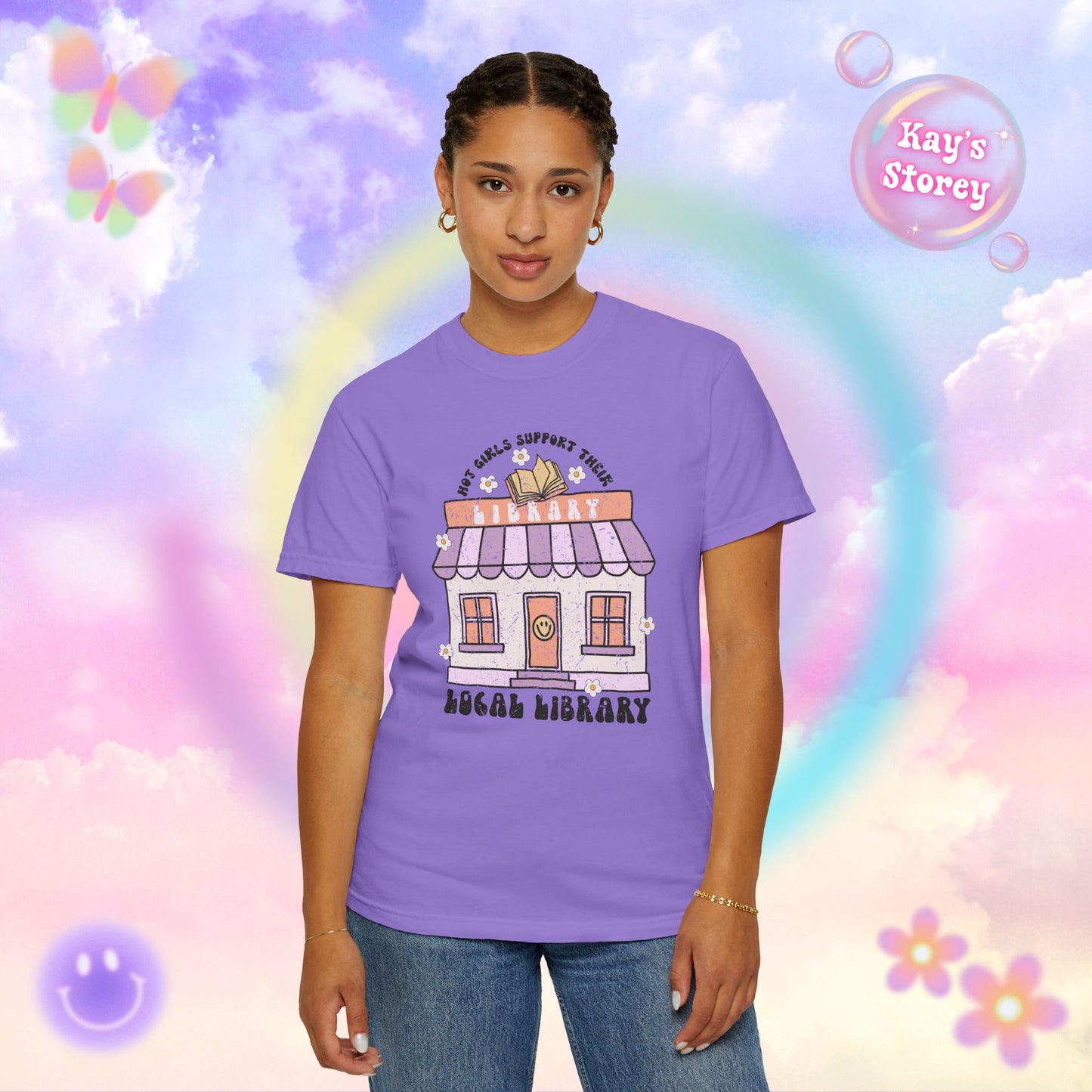 Hot Girls Support Their Local Library Comfort Colors T-Shirt