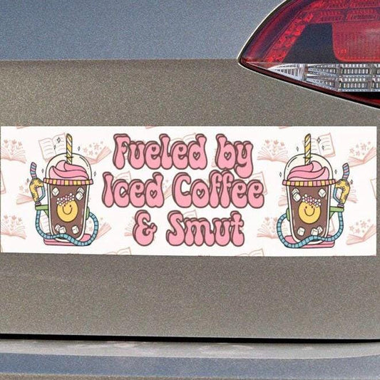 Fueled By Iced Coffee & Smut Car Magnet