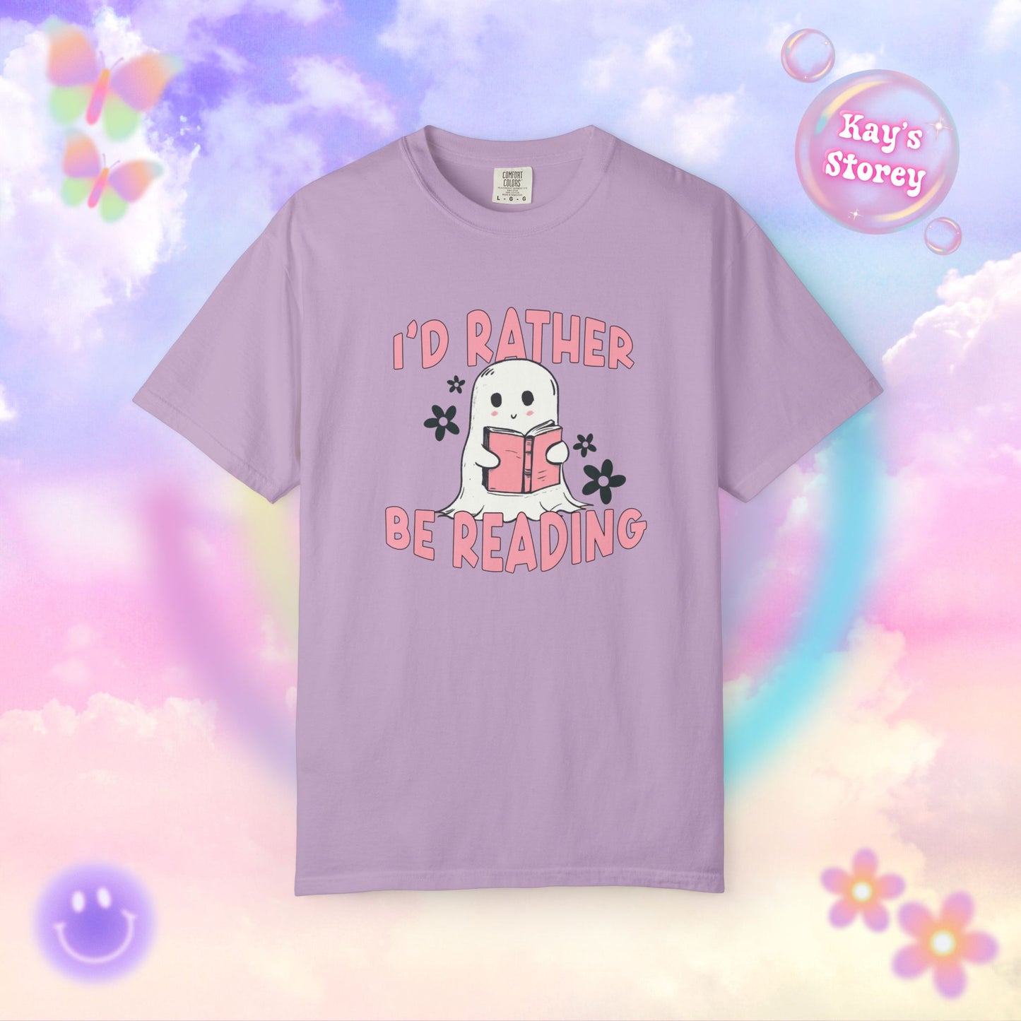 Ghostie I'd Rather Be Reading Comfort Colors T-Shirt