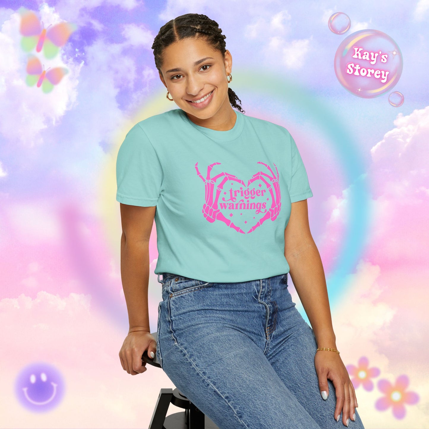 Pink Trigger Warnings Comfort Colors T-Shirt