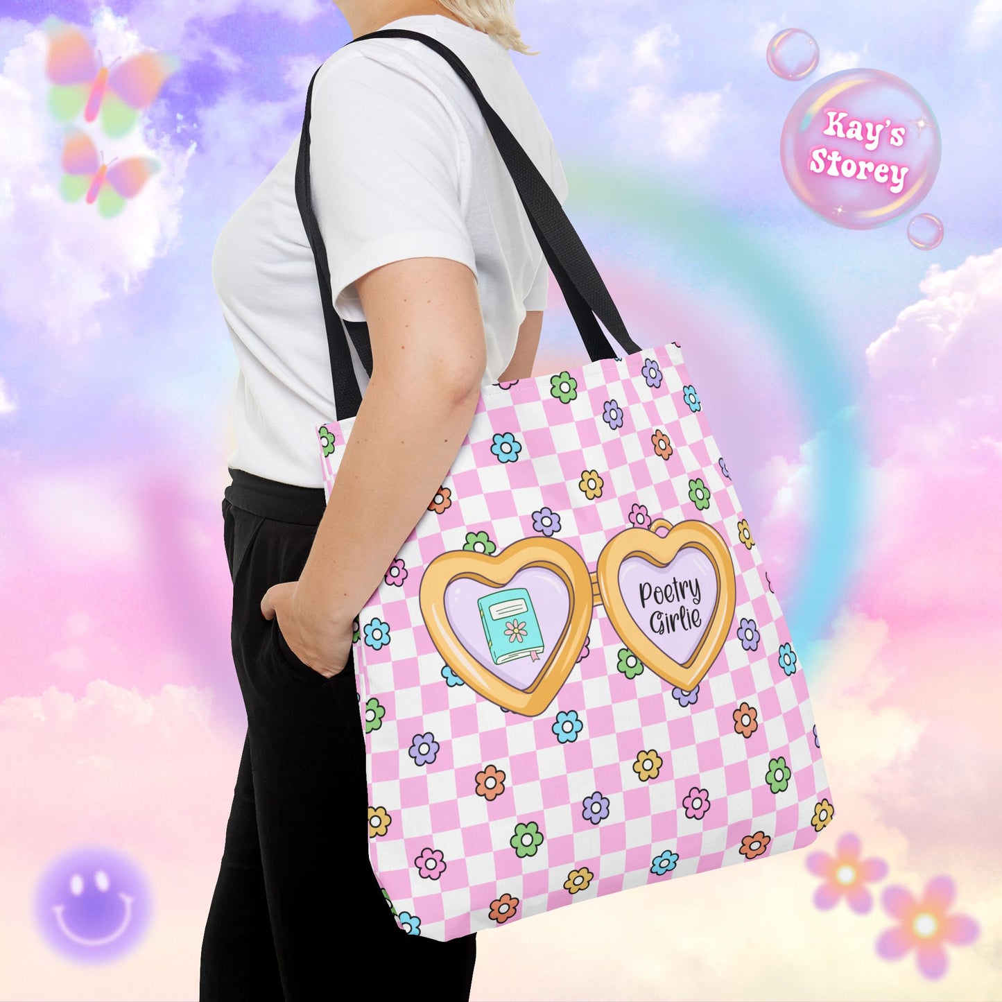 Pink Poetry Girlie Tote Bag