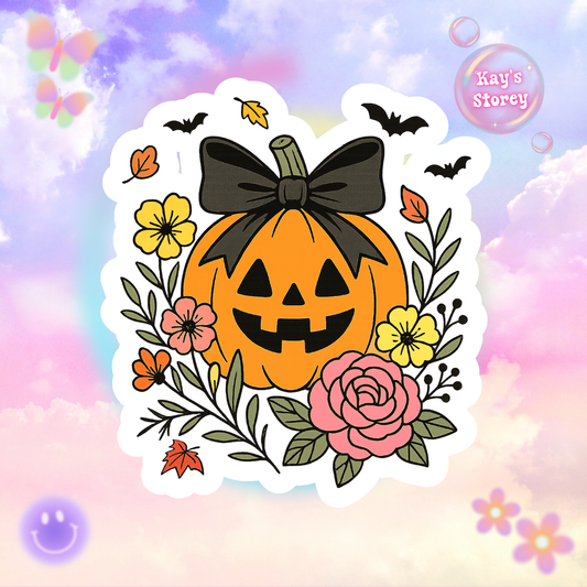 Autumn Pumpkin Kiss-Cut Sticker, Fall Lover Sticker, Cute Sticker Set, Spooky Decals, Halloween Stickers, Vinyl Pumpkin Stickers