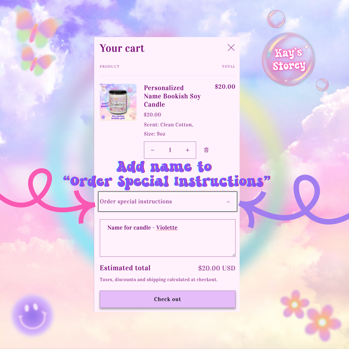 Personalized Name Bookish Soy Candle